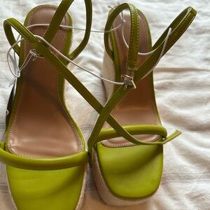 Forever 21 Lime Green Wedge Sandals